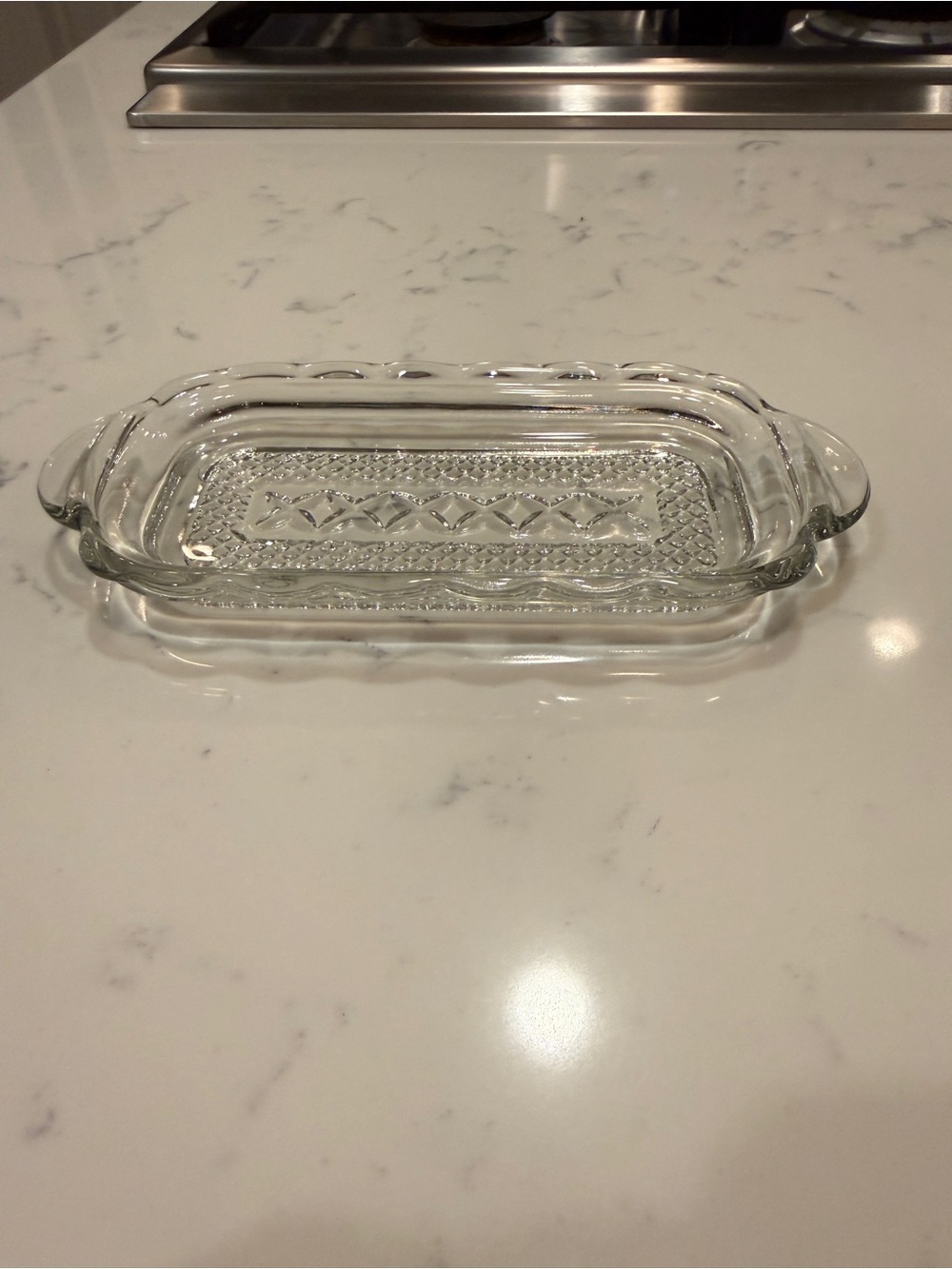 Clear Pressed Glass Relish Tray Celery Dish Scalloped Edge Serving Tray 9” VTG - Picture 4 of 9